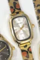 Orologio al quarzo da donna elegante con cinturino leopardato e quadrante dorato. - Stile Cassa Rettangolare Oro Quadrante Argento (Stile 8)