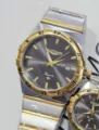 BAITINGE gold quartz couples watch waterproof calendar luxury steel strap model - Two-Tone Gold Black Dial Men