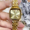 Sunlifex elegante Damen goldene quadratische Uhr Metallarmband Quarz Armbanduhr chic - Gold Gold Zifferblatt
