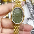 Montre quartz ovale pour femme Sunlifex avec cadran vert chiffres romains et bracelet en acier doré. - Boîtier Doré Cadran Vert