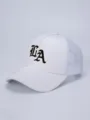 Weiße LA bestickte Mesh Baseballkappe, 5-Panel Trucker Hat für Outdoor Sport und Freizeit. - Verstellbar / Weiß