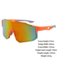Fietszonnebril met kleurrijke reflecterende lenzen en oranje grijze montuur voor buitensportactiviteiten. - Oranje Frame Grijze Poot Oranje Spiegel Lens (Y66308)