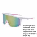 Sport fietszonnebril met wit frame en kleurrijke reflecterende lenzen voor buiten hardlopen. - Wit Roze Frame Roze Spiegel Lens