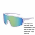 Winddichte sportfietszonnebril met kleurrijke reflecterende lenzen, lichtgewicht outdoor-bril. - Eén maat / Wit Frame Goudfilm (Y66306)