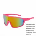 Roze sportfietszonnebril met kleurrijke reflecterende schildlens voor buiten hardlopen sport - Eén maat / Roze montuur rode spiegelglazen(Y66306)