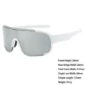 Witte fietszonnebril met reflecterende enkelvoudige lens, sportbril voor buiten hardlopen. - Eén maat / Wit Frame Zilverspiegel Lens (Y66307)