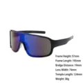 Fiets sportzonnebril met blauwe reflecterende lenzen, winddichte outdoor hardloopbril. - Y66307 Zwart Frame Blauwe Spiegel Lens