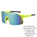 Fluorescerende gele fietszonnebril met blauwe reflecterende lenzen voor buitensport. - H66302 Zwart Groen Frame Groene Spiegel Lens