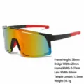 Sportieve fietszonnebril met gekleurde reflecterende lenzen voor buitensporten en hardlopen. - H66302 Zwart Rood Frame Paarse Spiegel Lens