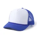 Casquette trucker unie avec panneau avant en mousse, filet respirant et cordelette - Bleu Royal/Blanc