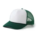 Gros plan détaillé de la casquette verte et blanche, montrant le dos en filet et le panneau avant. - Vert Foncé et Blanc