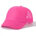 Casquette trucker rose vif avec panneau arriere en maille et cordon decoratif a l'avant. - Tout Rose Rouge