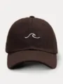 Cappellino da baseball marrone con motivo a onda bianca, cappello regolabile per ottima uso. - Regolabile / Caffè