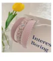 Ensemble de serre-tête en tissu floral et vichy style coréen doux pour femmes au quotidien - Rose Uni