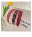 Lot de 3 serre-têtes en tissu avec motifs floraux, à carreaux et unis pour un style quotidien. - Rouge Uni