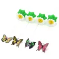 Elektrischer Schmetterling Katzenspielzeug Variante mit bunter Blumenbasis und Draht. - Elektrisches Schmetterlingszubehör (Zufällige Farbe) / bunt