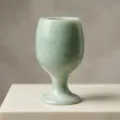 Natural jade high foot cup green small wine goblet handcrafted gemstone drinking cup vintage style - Guizhou Green / L