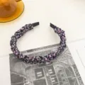 Serre-tête plissé à fleurs de style coréen pour femmes et filles, accessoire de cheveux rose. - Serre-Tête Tulipe Noire 5