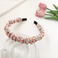 Bandeau plissé à fleurs coréen joli cerceau de cheveux pour femmes accessoires mignons - Serre-Tête Tulipe Rose 6