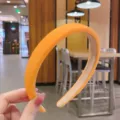 Serre-tête large en éponge orange, accessoire de coiffure doux et élégant pour les femmes. - Serre-Tête Éponge Large Orange 5
