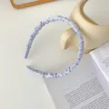 Serre-tête froncé en satin bleu clair pour femmes, accessoire de cheveux français - Serre-Tête Bleu Clair 1