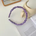 Serre-tête plissé en satin violet pour femmes, élégant cerceau de cheveux doux et accessoires. - Serre-Tête Violet Foncé 8