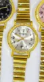 Montre femme vintage bracelet métal extensible avec petit cadran rond et chiffres élégants. - Cadran Blanc Or