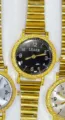 Montre femme LEAER vintage or petit cadran bracelet extensible élégante montre-bracelet - Cadran Noir Or