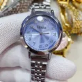 LEAER chic minimalistisch studenten quartz horloge met stalen band en stijlvolle blauwe wijzerplaat - Zilveren Kast Blauwe Wijzerplaat