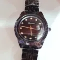 Montre quartz homme noire avec bracelet en acier, index en strass et fonction calendrier. - Style d'Échelle de Strass Exquis (Style 2)