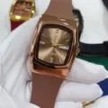GALAXY luxe koppel quartz horloge met bruine wijzerplaat, siliconen band en dubbele kalender. - Bruin Goud-Bruin Band Heren