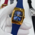 GALAXY luxe siliconen koppel quartz horloge met stijlvolle blauwe wijzerplaat en kast. - Brazilië Goud-Blauw Dames