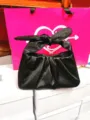 Satin knot handbag for women, elegant pleated evening clutch with bow handle, black chic bag. - 23CM*7CM*12.5CM / Black