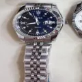 Ανδρικό ρολόι quartz ασημί ατσάλι μπλε καντράν πολυτελείας επαγγελματικό μοντέλο - Ασημένια Κάσα Μαύρο Καντράν Γυναικείο