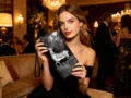 Vintage embossed deer long wallet clutch for women, stylish multi card slot evening bag. - Black
