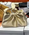 Gold satin knotted handbag with cute bunny ear handle design, chic evening purse for women. - 23CM*7CM*12.5CM / Champagne Gold