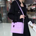 Fashion purple water bottle bag crossbody shoulder PU leather bag for women outdoor daily use. - Purple