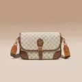 Classic fashion leather shoulder bag for women trendy crossbody purse new high quality style - MO Khaki/Coffee