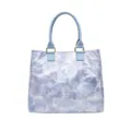 Waterproof DuPont paper tote bag, stylish blue water ripple pattern shoulder bag for women. - 36CM*9.5CM*31CM / Light Blue