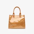 Classic waterproof kraft paper tote bag with brown handles casual vintage shopping handbag - 36CM*9.5CM*31CM / Khaki