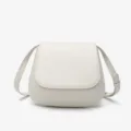 Minimalist faux leather saddle bag for women, chic retro shoulder crossbody bag daily use. - 25x10x18.5cm / White