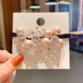 Parel kristal haarband variant, elegante elastische haarreep voor dagelijks gebruik. - Roze