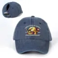 Blaue Jeans Baseballcap mit patriotischem Adler Motiv und Pferdeschwanz Loch verstellbar. - Verstellbar / Marineblau