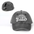 Vintage gewaschene graue Ponytail Baseballkappe mit Aufdruck, verstellbar für den Alltag. - Verstellbar / Schwarz