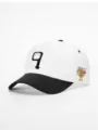 Classic black and white baseball cap with embroidered number front and side patch detail. - Adjustable / White and Black Splicing