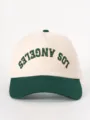 Gorra de béisbol bicolor con bordado de Los Angeles, sombrero ajustable para uso diario. - Ajustable / Verde Oscuro