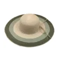 Vue détaillée du chapeau de paille élégant à large bord avec des motifs à rayures. - M (56-58cm) / Couleur 5