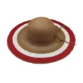 Chapeau de paille à large bord pour femme, design rayé élégant, idéal pour la plage d'été. - M (56-58cm) / Couleur 6