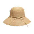 Handmade raffia sun hat detail showcasing fine woven texture and bow string design. - Basic Style