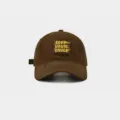 Gorra de béisbol marrón estilo coreano con letra bordada, sombrero vintage informal. - M (56-58cm) / Café